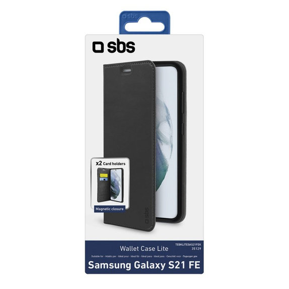 SBS - Case Book Wallet Lite for Samsung Galaxy S21 FE, black