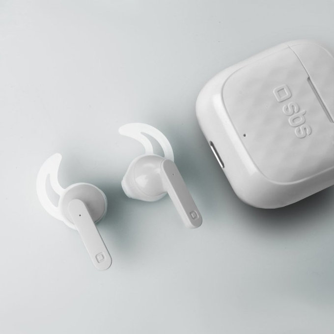 SBS - TWS Air Free Wireless Headphones with charging case 250 mAh, white