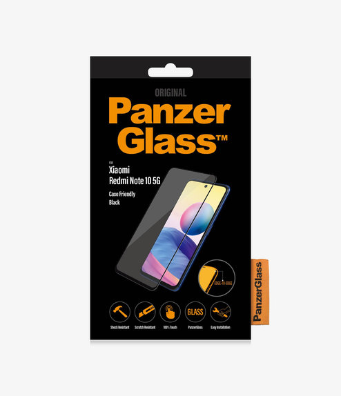 PanzerGlass - Tempered Glass Case Friendly for Xiaomi Redmi Note 10 5G, black