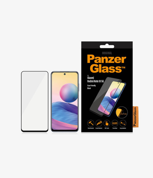 PanzerGlass - Tempered Glass Case Friendly for Xiaomi Redmi Note 10 5G, black