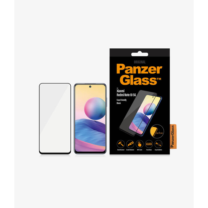 PanzerGlass - Tempered Glass Case Friendly for Xiaomi Redmi Note 10 5G, black