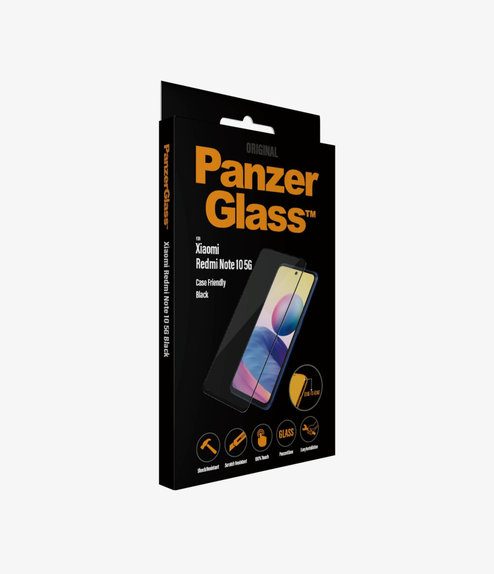 PanzerGlass - Tempered Glass Case Friendly for Xiaomi Redmi Note 10 5G, black