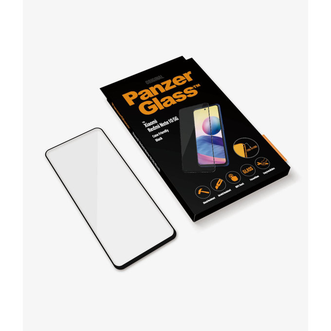PanzerGlass - Tempered Glass Case Friendly for Xiaomi Redmi Note 10 5G, black