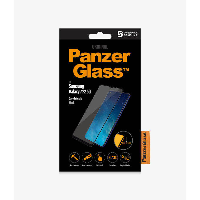 PanzerGlass - Tempered glass Case Friendly for Samsung Galaxy A22 5G, black