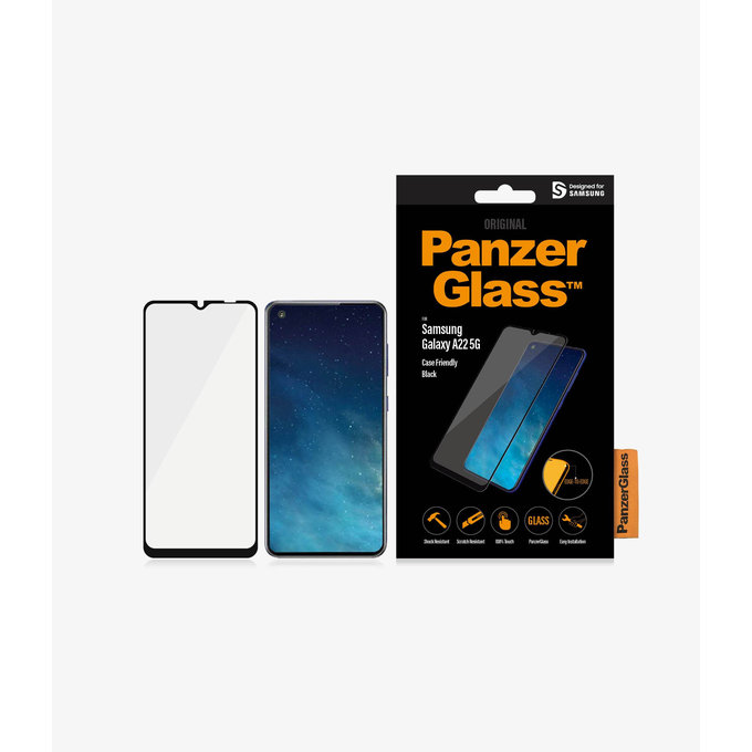 PanzerGlass - Tempered glass Case Friendly for Samsung Galaxy A22 5G, black