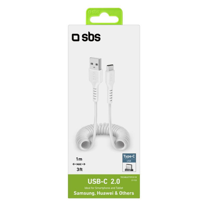 SBS - USB-C / USB Cable (1m), white