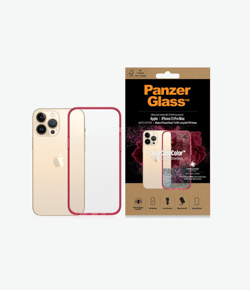 PanzerGlass - Case ClearCaseColor AB for iPhone 13 Pro Max, strawberry