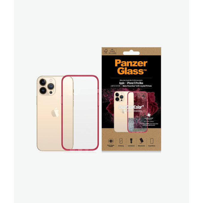 PanzerGlass - Case ClearCaseColor AB for iPhone 13 Pro Max, strawberry