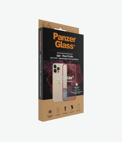 PanzerGlass - Case ClearCaseColor AB for iPhone 13 Pro Max, strawberry