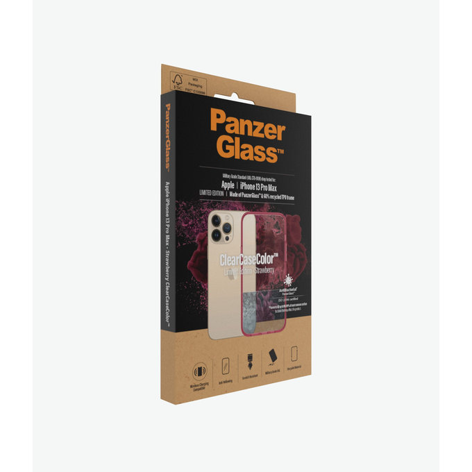 PanzerGlass - Case ClearCaseColor AB for iPhone 13 Pro Max, strawberry