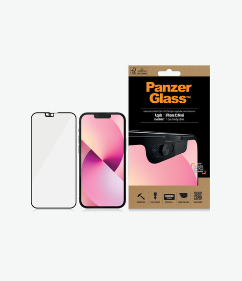 PanzerGlass - Tempered glass Case Friendly CamSlider AB for iPhone 13 mini, black