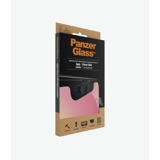 PanzerGlass - Tempered glass Case Friendly CamSlider AB for iPhone 13 mini, black