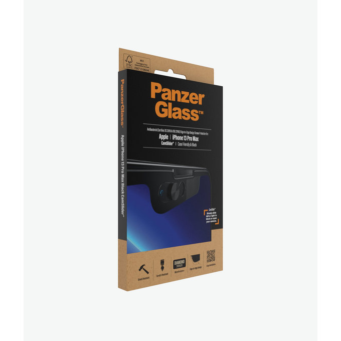 PanzerGlass - Tempered Glass Case Friendly CamSlider AB for iPhone 13 Pro Max & 14 Plus, black