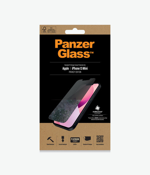 PanzerGlass - Tempered Glass Standard Fit Privacy AB for iPhone 13 mini, transparent
