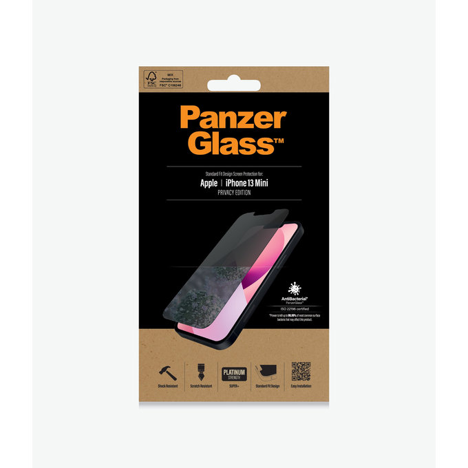 PanzerGlass - Tempered Glass Standard Fit Privacy AB for iPhone 13 mini, transparent