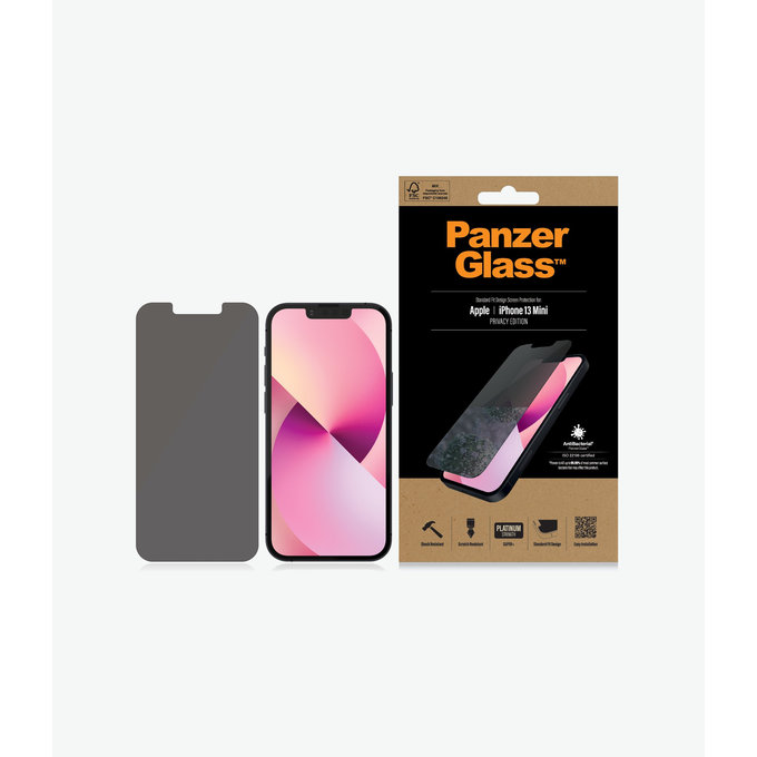 PanzerGlass - Tempered Glass Standard Fit Privacy AB for iPhone 13 mini, transparent
