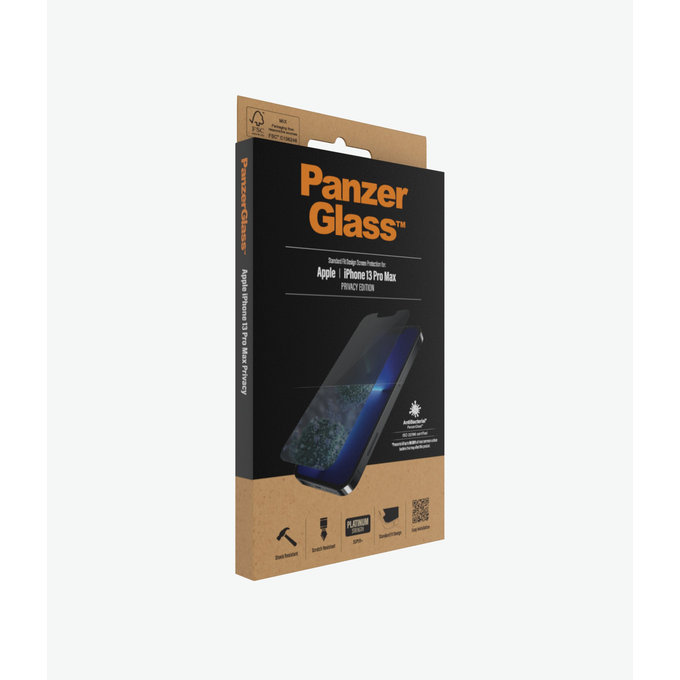 PanzerGlass - Tempered Glass Standard Fit Privacy AB for iPhone 13 Pro Max & 14 Plus, transparent