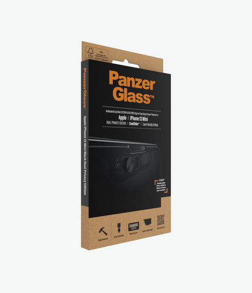 PanzerGlass - Tempered glass Case Friendly Privacy CamSlider AB for iPhone 13 mini, black