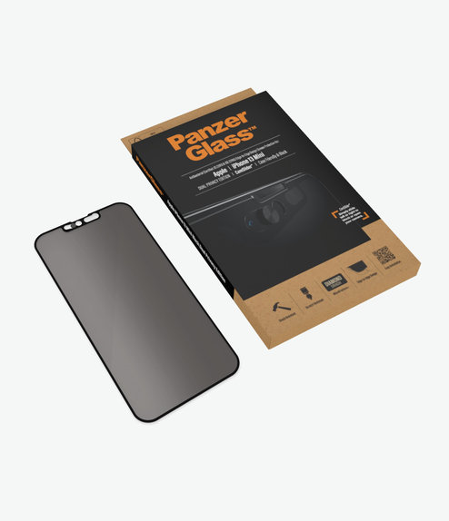 PanzerGlass - Tempered glass Case Friendly Privacy CamSlider AB for iPhone 13 mini, black