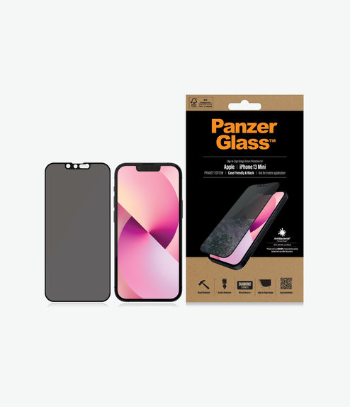 PanzerGlass - Tempered glass Case Friendly Privacy AB for iPhone 13 mini, black