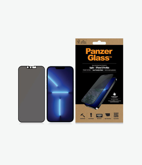 PanzerGlass - Tempered Glass Case Friendly Privacy AB for iPhone 13 Pro Max & 14 Plus, black