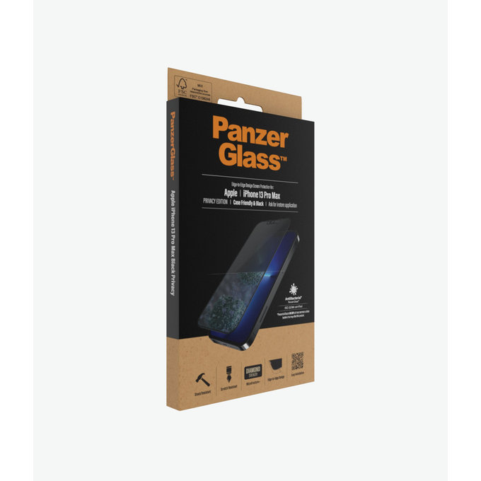 PanzerGlass - Tempered Glass Case Friendly Privacy AB for iPhone 13 Pro Max & 14 Plus, black