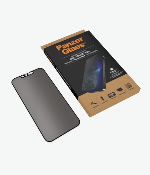 PanzerGlass - Tempered Glass Case Friendly Privacy AB for iPhone 13 Pro Max & 14 Plus, black