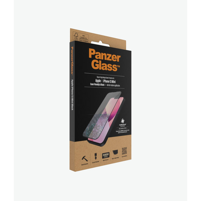 PanzerGlass - Tempered glass Case Friendly AB for iPhone 13 mini, black