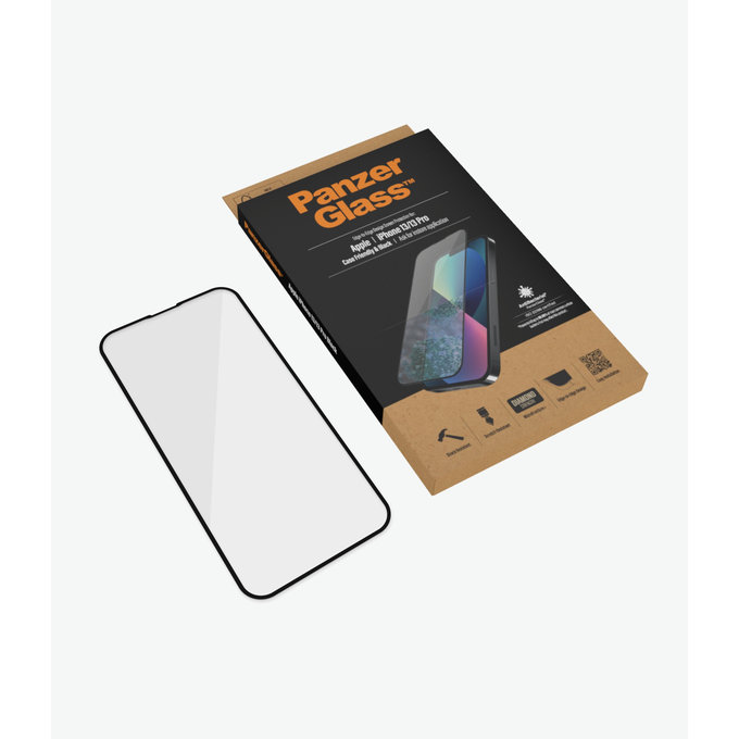 PanzerGlass - Tempered Glass Case Friendly AB for iPhone 13, 13 Pro & 14, black