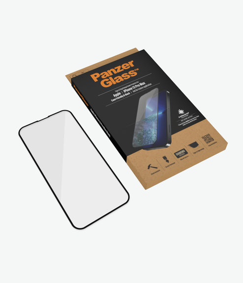 PanzerGlass - Tempered Glass Case Friendly AB for iPhone 13 Pro Max & 14 Plus, black
