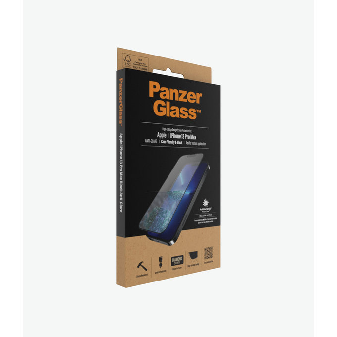 PanzerGlass - Tempered Glass Case Friendly Anti-Glare AB for iPhone 13 Pro Max & 14 Plus, black