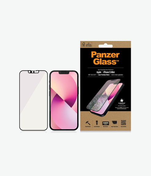 PanzerGlass - Tempered glass Case Friendly Anti-Bluelight AB for iPhone 13 mini, black