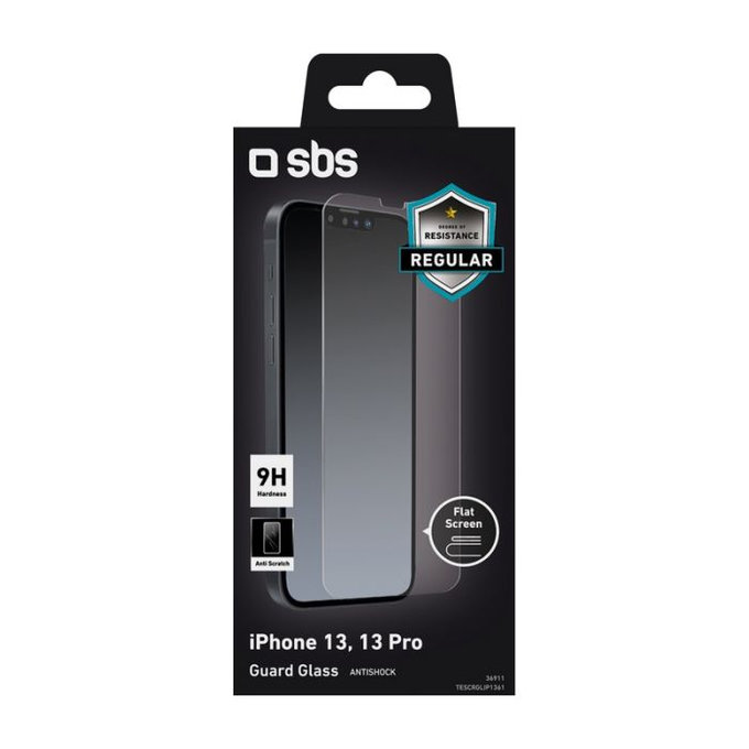 SBS - Tempered Glass for iPhone 13, 13 Pro, 14 & 16e, transparent