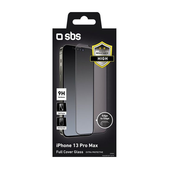 SBS - Tempered Glass Full Cover for iPhone 13 Pro Max & 14 Plus, black