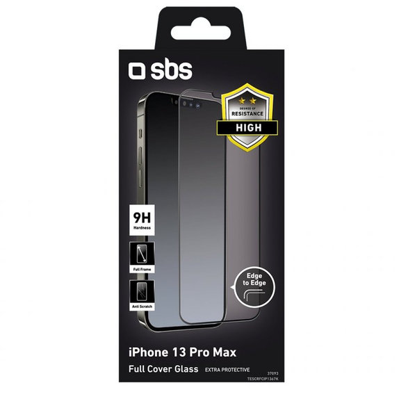 SBS - Tempered Glass Full Cover for iPhone 13 Pro Max & 14 Plus, black