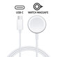 Magnetic fast charger to USB-C cable for Apple Watch, 1 m, aluminium, bulk