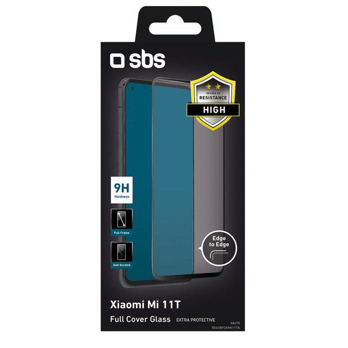 SBS - Tempered Glass Full Cover for Xiaomi 11T, 11T Pro, black
