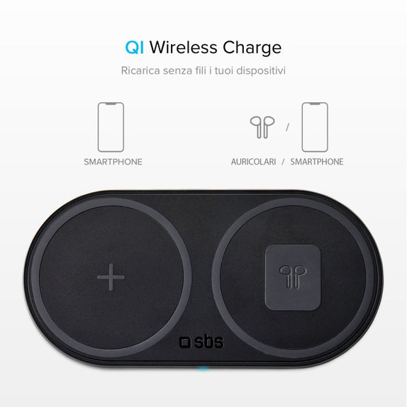 SBS - Dual Wireless Charger, black