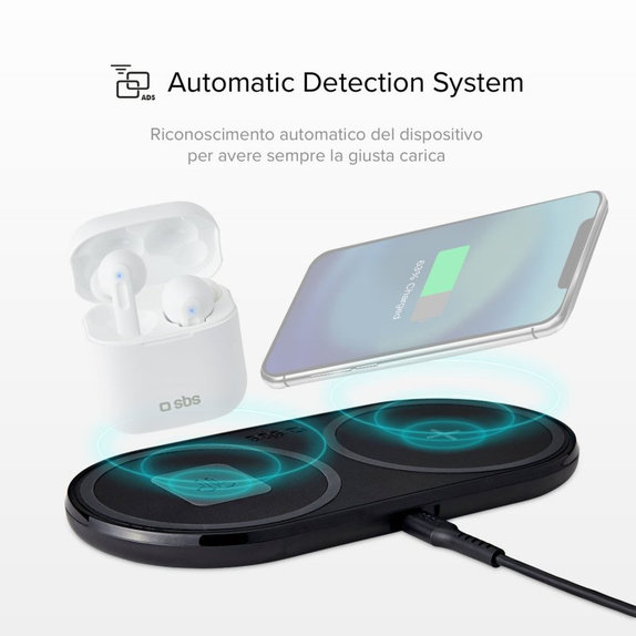 SBS - Dual Wireless Charger, black