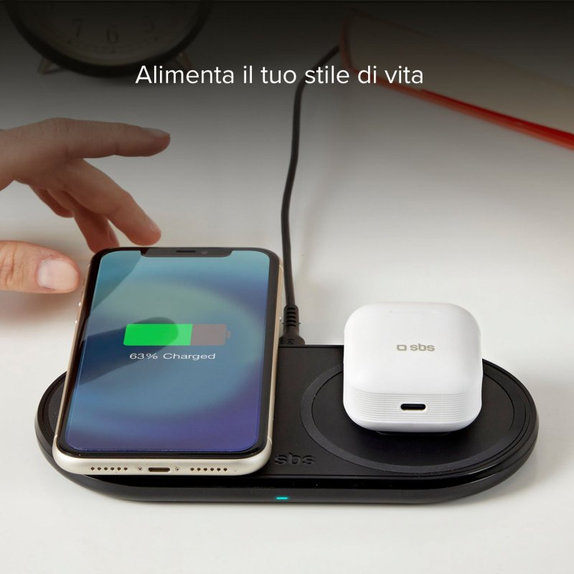 SBS - Dual Wireless Charger, black