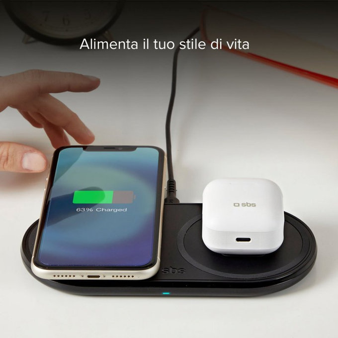 SBS - Dual Wireless Charger, black