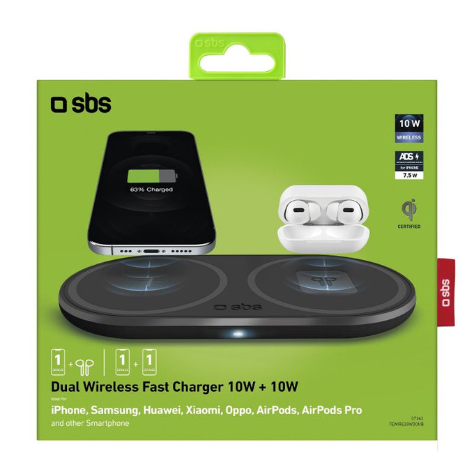 SBS - Dual Wireless Charger, black