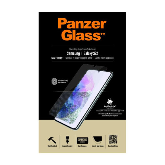 PanzerGlass - Tempered Glass Case Friendly AB for Samsung Galaxy S22, transparent
