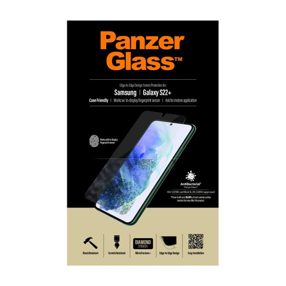 PanzerGlass - Tempered Glass Case Friendly AB for Samsung Galaxy S22+, transparent