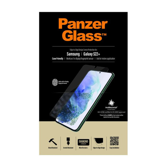 PanzerGlass - Tempered Glass Case Friendly AB for Samsung Galaxy S22+, transparent