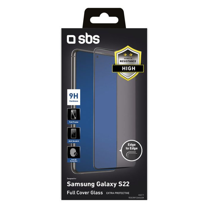 SBS - Tempered Glass Full Cover for Samsung Galaxy S22, black