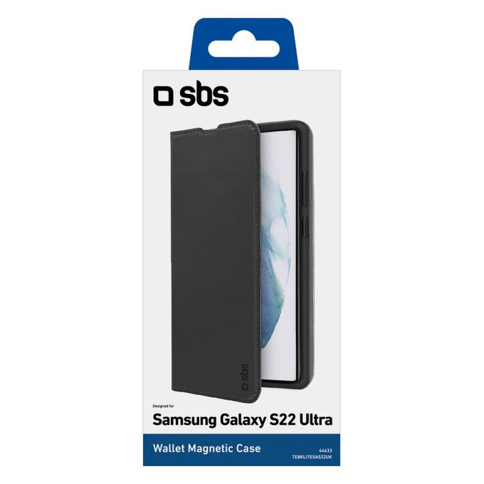 SBS - Case Book Wallet Lite for Samsung Galaxy S22 Ultra, black