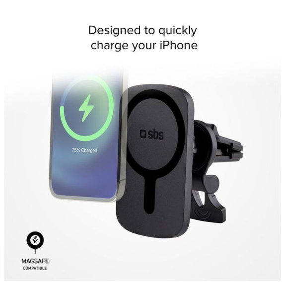 SBS - MagCharge Car Holder for MagSafe Charging into the Vent, black