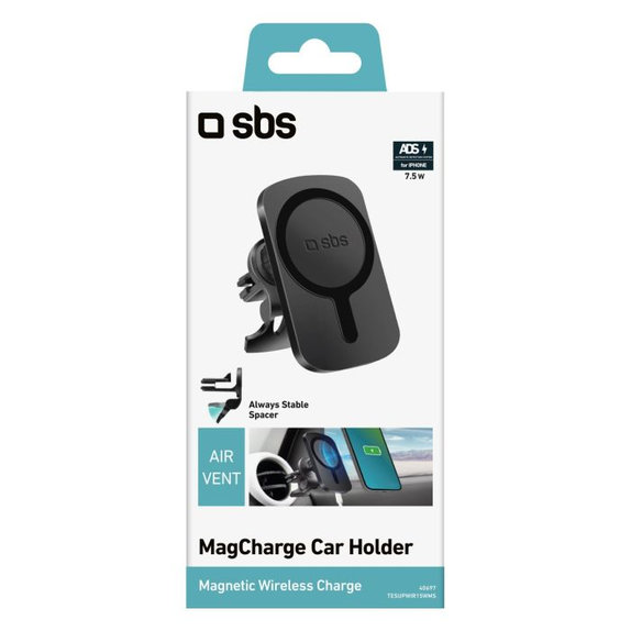 SBS - MagCharge Car Holder for MagSafe Charging into the Vent, black