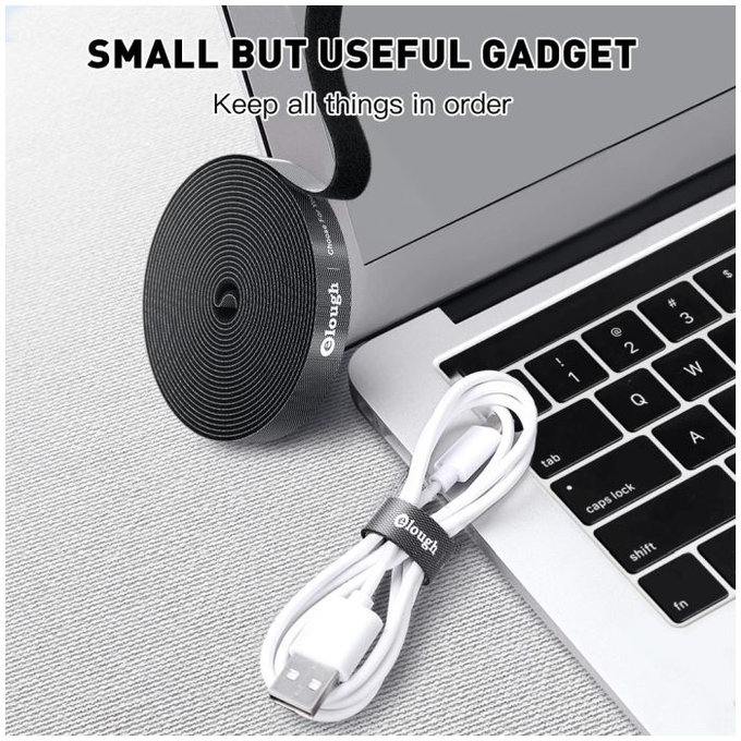 Elough - Cable Organizer - Cable Tape (0.5m), black